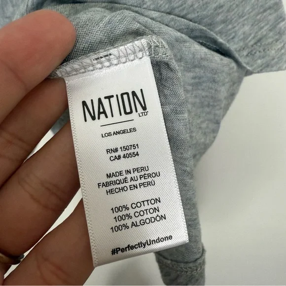 Evereve Nation LTD Paulette Cotton Tank in Heathergrey Size Medium - Picture 4 of 6